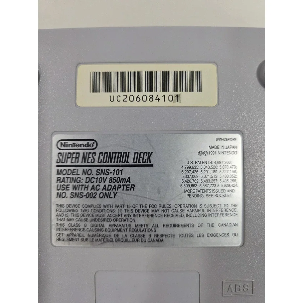 Super Nintendo Jr. Junior SNES Console -SNS-101 Model- Tested - With Controller